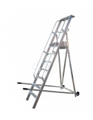 Scala a palchetto a 7 gradini con pedana di lavoro 6+1 - altezza piano cm 175 - Dimensione chiusa cm 85x45x310h