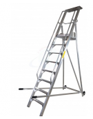 Scala a palchetto a 9 gradini con pedana di lavoro 8+1 - altezza piano cm 225 - Dimensione chiusa cm 95x45x360h