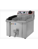 Friggitrice elettrica da banco in acciaio inox - 1 vasca, capacità olio: 13 Lt - mm 340x525x375h