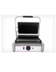 Piastra media grill in ghisa liscia da banco, telaio in acciaio inox - mm 430x310x220h (h 520 mm coperchio sollevato)