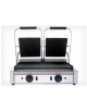Piastra grill in ghisa da banco rigata sopra e sotto, telaio acciaio inox - 2 termostati separati - mm 565x310x220h