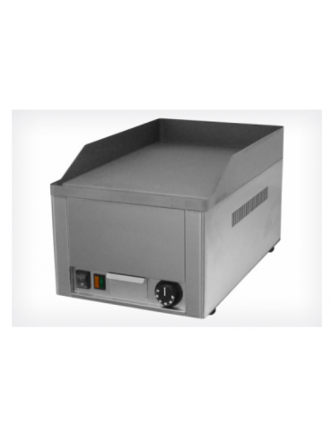 Griglia elettrica in acciaio inox con piano di cottura liscio, piastra in acciaio sabbiato mm 325x480