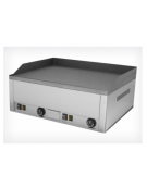 Griglia elettrica doppia in acciaio inox con piano di cottura liscio, piastra in acciaio sabbiato mm 650x480