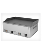 Griglia elettrica doppia  in acciaio inox, piano cottura mezzo liscio, mezzo rigato, piastra in acciaio sabbiato mm 650x480