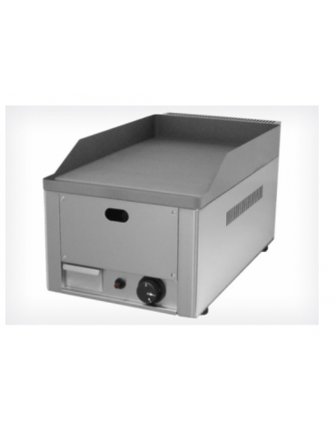 Griglia a gas in acciaio inox con piano di cottura liscio mm 325x480 - piastra in acciaio sabbiato - mm 330x590x300h