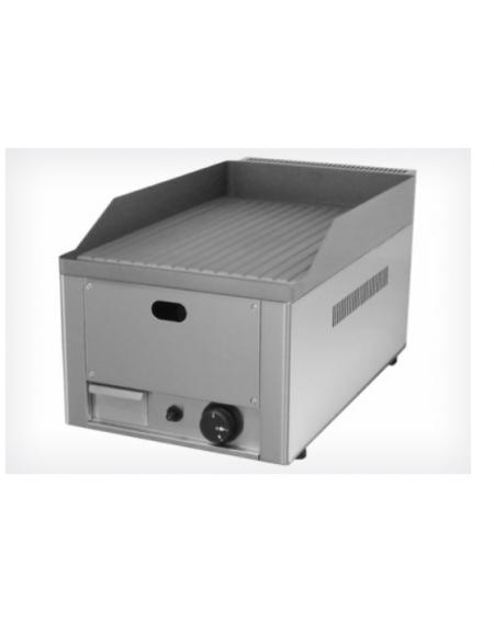 Griglia a gas in acciaio inox con piano di cottura rigato mm 325x480 - piastra in acciaio sabbiato - mm 330x590x300h