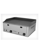 Griglia a gas in acciaio inox con piano di cottura metà liscio, metà rigato mm 650x480- piastra in acciaio sabbiato