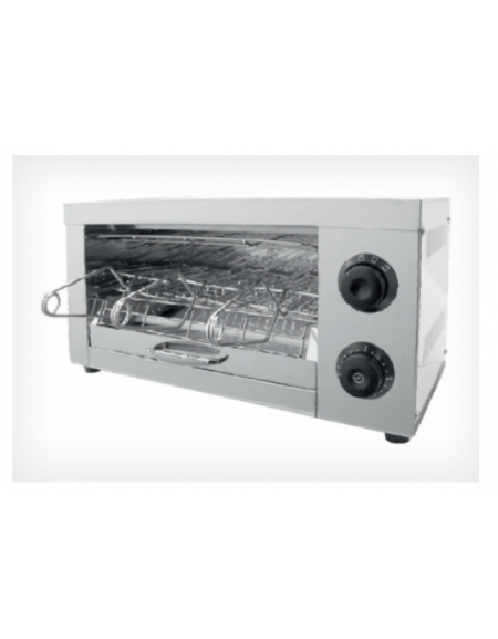Tostapane in acciaio inox - con funzione timer - 3 resistenze al quarzo e 3 pinze incluse - mm 475x230x250h