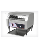 Tostiera a nastro in acciaio inox - produzione oraria: 450/500 fette con cassetto raccogli briciole