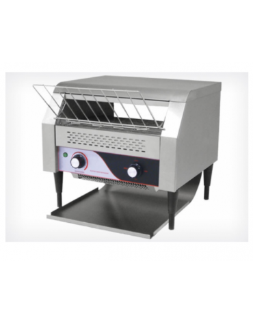 Tostiera a nastro in acciaio inox - produzione oraria: 400/500 fette con cassetto raccogli briciole - mm 465x430x430h