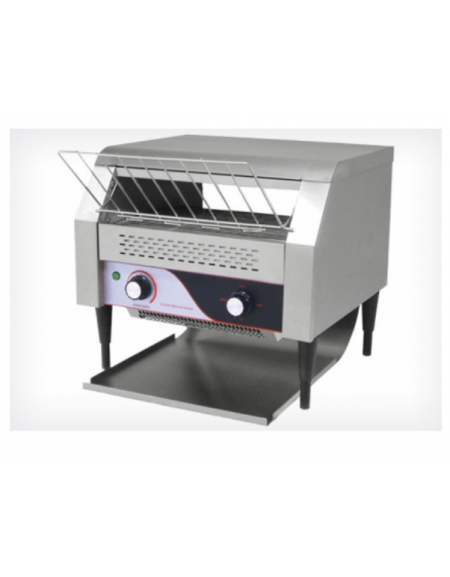 Tostiera a nastro in acciaio inox - produzione oraria: 400/500 fette con cassetto raccogli briciole - mm 465x430x430h