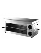 Salamandra fissa in acciaio inox con 3 livelli di cottura, piano di cottura mm 450x250 - mm 620x330x280h