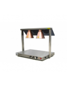 Piastra scaldavivande in acciaio inox con funzionamento a lampade - base riscaldante regolabile - mm  780x530x700h
