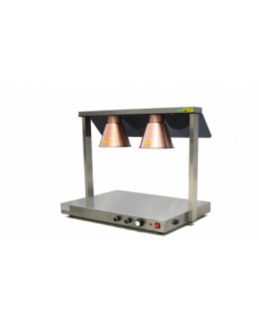 Piastra scaldavivande in acciaio inox con funzionamento a lampade - base riscaldante regolabile - mm  780x530x700h
