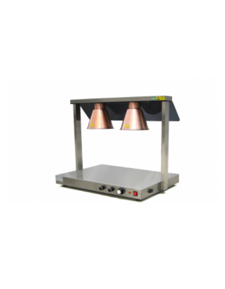 Piastra scaldavivande in acciaio inox con funzionamento a lampade - base riscaldante regolabile - mm  780x530x700h