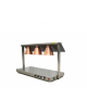 Piastra scaldavivande in acciaio inox ad infrarossi - base riscaldante regolabile + 3 lampade - mm 1050x500x680h