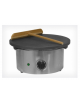 Crepiera elettrica singola in acciaio inox con piano cottura Ø mm 400 - piastra teflonata - mm Ø400x200h