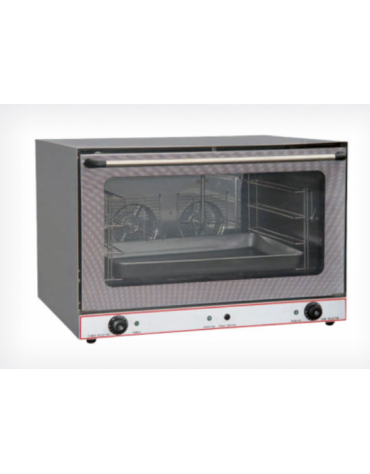 Forno a convenzione in acciaio inox ventilato - 2 ventilatori e 2 resistenze - Capacità 4 Teglie cm 60x40 ( incluse)