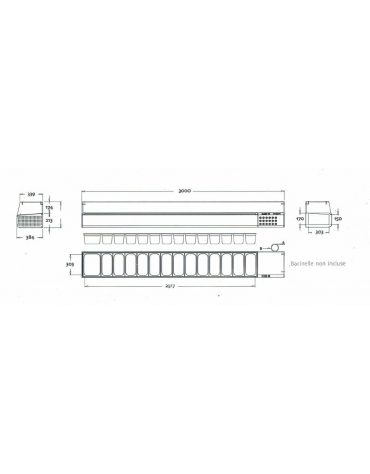 Vetrina refrigerata per pizzeria da cm. 300x34x40h