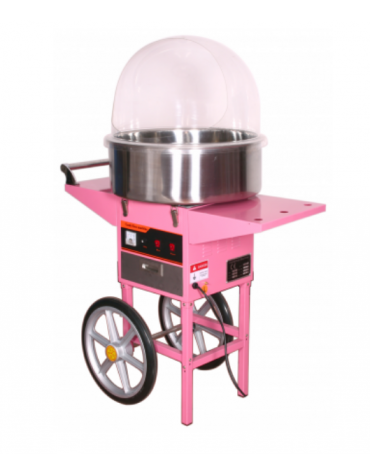 Macchina per zucchero filato con coperchio in policarbonato e vasca inox - mm 960x530x1220h