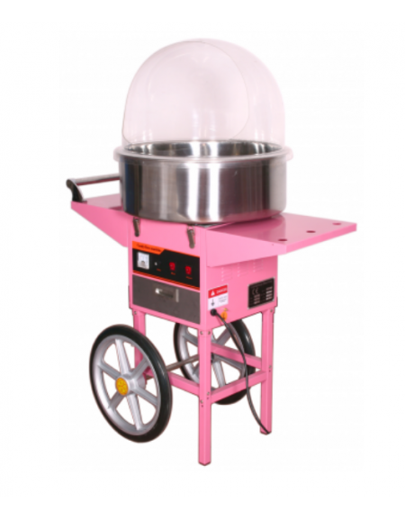 Macchina per zucchero filato con coperchio in policarbonato e vasca inox - mm 960x530x1220h