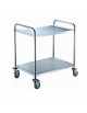Carrello di servizio in acciaio inox AISI 201, 2 piani a vasca - Portata ripiano Kg 30 - 4 ruote girevoli - mm 805x460x910h