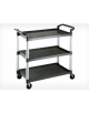 Carrello portaposate in plastica con aste di supporto in alluminio - 4 ruote girevoli - mm 1020x500x980h