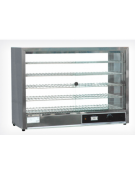 Vetrina calda da banco - telaio in acciaio inox - 4 ripiani estraibili e regolabili - mm 865x360x625h