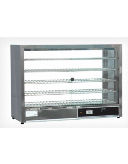 Vetrina calda da banco - telaio in acciaio inox - 4 ripiani estraibili e regolabili - mm 865x360x625h