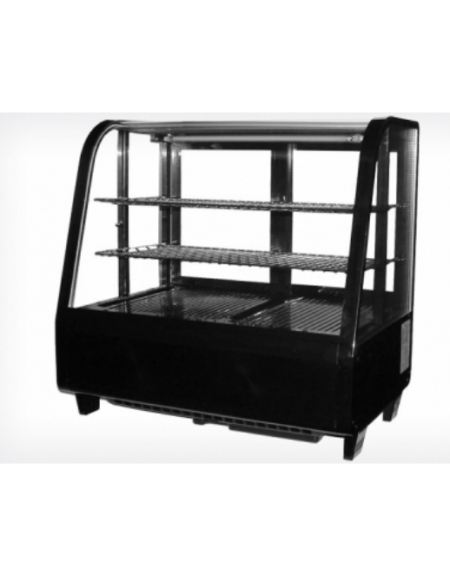 Vetrina refrigerata ventilata da banco - ripiani regolabili inox - vetro doppio - capacità 100 lt. - mm 682x450x760h