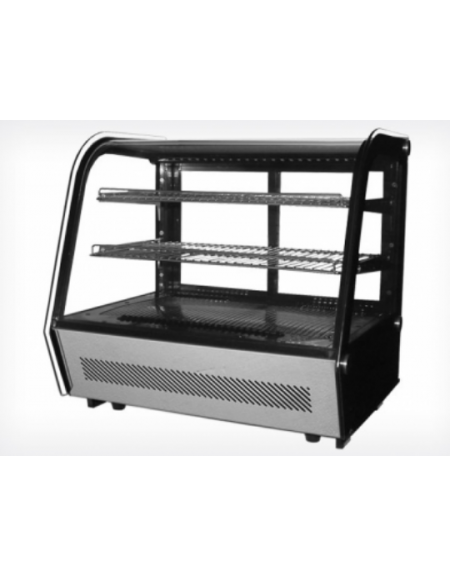 Vetrina refrigerata ventilata da banco - ripiani regolabili inox - vetro doppio - capacità 160 Lt. - mm 880x568x735h