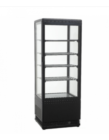 Vetrina refrigerata - illuminazione interna - 4 Ripiani regolabili -  pannello di controllo digitale - colore nero