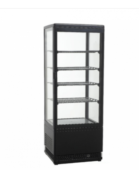 Vetrina refrigerata - illuminazione interna - 4 Ripiani regolabili -  pannello di controllo digitale - colore nero