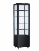 Vetrina refrigerata +2°C / +12°C - capacità 235 Lt. - 4 Ripiani regolabili -  4 ruote girevoli - colore nero - mm 515x485x1695h