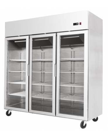 Armadio congelatore inox verticale 3 porte in vetro