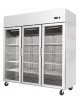 Armadio congelatore ventilato inox verticale 3 porte in vetro -17° -20°C - cm 180x73x195h
