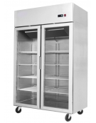 Armadio congelatore inox verticale 3 porte in vetro