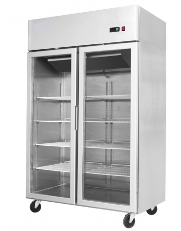 Armadio congelatore inox verticale 3 porte in vetro