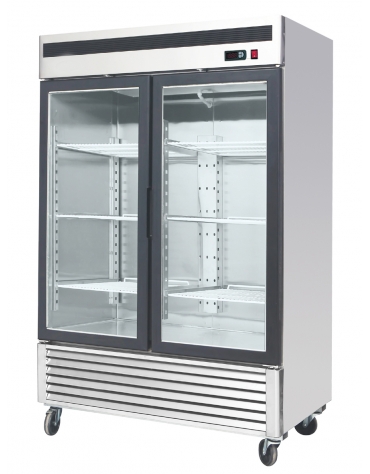 Armadio congelatore inox verticale 3 porte in vetro