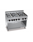 Cucina gas 6 fuochi MEDIA POTENZA forno elettrico multifunzione GN 2/1 - cm 120x71,4x85/90h