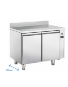 Tavolo GN1/1 refrigerato remoto in acciaio inox con alzatina, refrigerazione ventilata  - mm 1040x700x850h