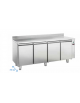 Tavolo GN1/1 refrigerato remoto in acciaio inox 4 sportelli con alzatina, refrigerazione ventilata  - mm 1960x700x950h