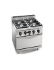 Cucina a gas 4 fuochi professionale ALTA POTENZA con forno elettrico statico GN 2/1 - cm 80x71,4x85/90h