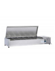 Vetrina refrigerata per banco pizza con coperchio inox - capacità n.5 bacinelle GN 1/4 - cm 120x33.5x42.5h