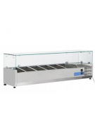 Vetrina refrigerata per banco pizza - capacità n.6 bacinelle GN 1/3 - cm 140x39,5x44h
