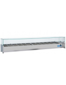 Vetrina refrigerata per banco pizza - capacità n.12 bacinelle GN 1/3 - cm 250x39,5x44h