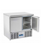 Tavolo saladette refrigerato GN1/1 in acciaio inox con 2 sportelli - refrigerazione statica +0°/+8°C - Classe C - cm 90x70x88h