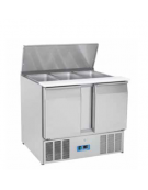 Saladette refrigerata GN1/1 inox 2 sportelli con top apribile per vaschette - refrigerazione statica 0°/+8°C - cm 104,5x70x88,3h