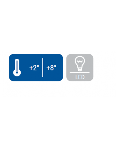 Armadio refrigerato bianco porta con doppio vetro di sicurezza temperato, con interno in ABS - 775x720x1990h