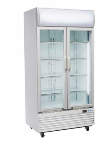 Vetrina bibite verticale doppia con ante a battente Lt. 800 - refrigerazione ventilata +1/+10°C- cm 100x73x203,5h